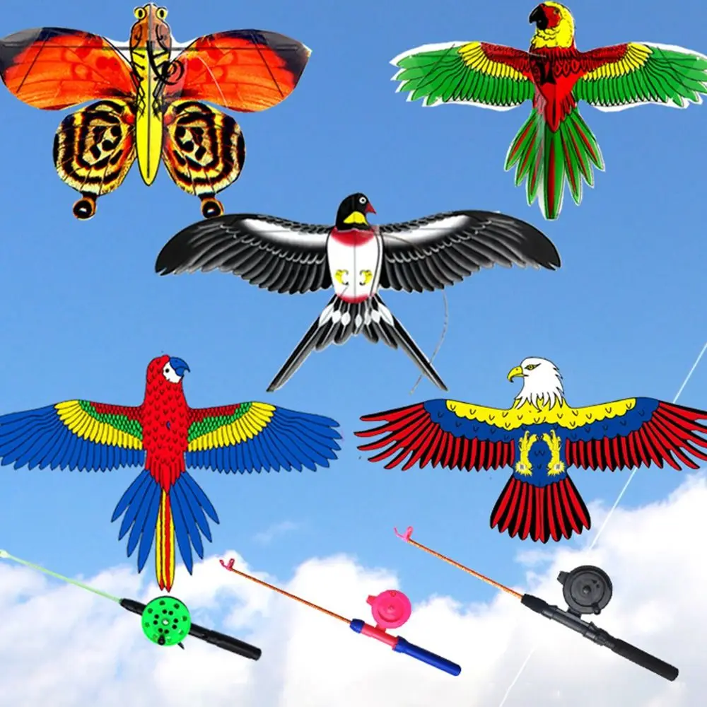 พลาสติก Eagle Kite 30 เมตร Kite Line ขนาดใหญ่ Eagle Flying Bird Kites เด็กของขวัญการ์ตูน Kite Family Trips กีฬากลางแจ้งของเล่น