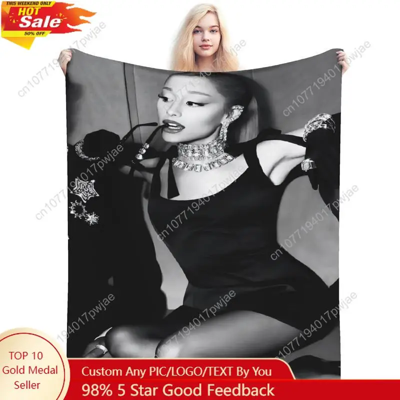 

Vintage style Ariana Grande pattern ultra-soft flannel blanket, multi-purpose use, comfortable indoor home Custom blankets