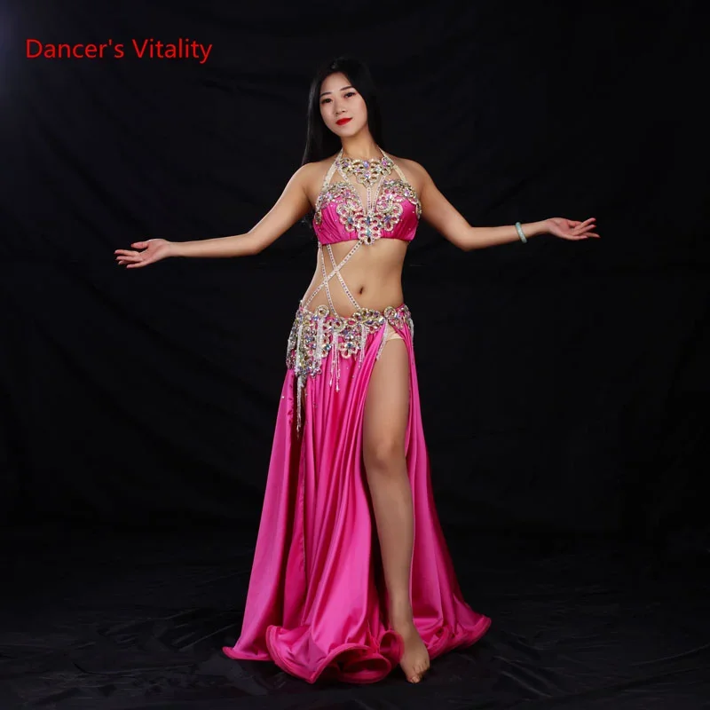 

Belly Dance Competition Costumes Set for Women Belly Dancing Bra Long Skirt 2pcs Set Customized Bellydance Stylge Wear Clothing