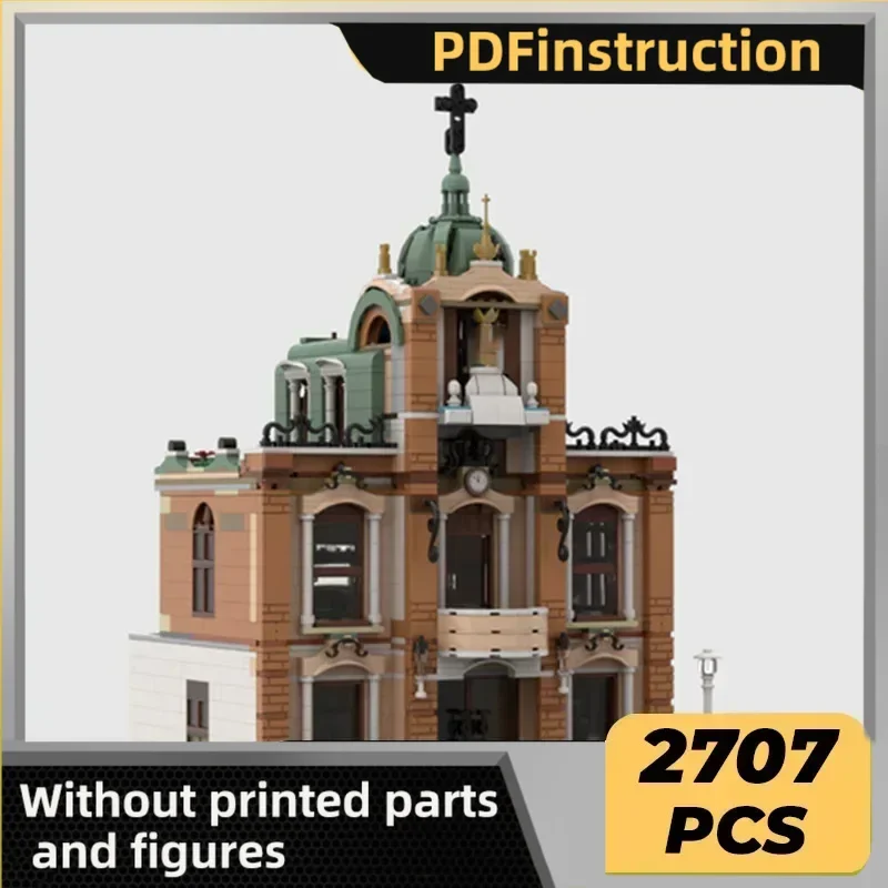 City Street View Model Moc Building Bricks Community Church Technology Modular Blocks Gifts Christmas Toys DIY Sets Assembly