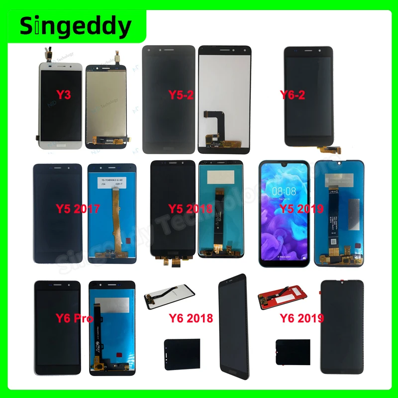 LCD Screen For Huawei, Y3 Y5 Y5-2 Y5-3 Y5P Y6 Y6-2 Y6P Y6S Y7 Y7P Y7A Y8P Y8S Y9 Y9A Y9S Pro Prim Lite 2017 2018 2019 2020 G7 G8