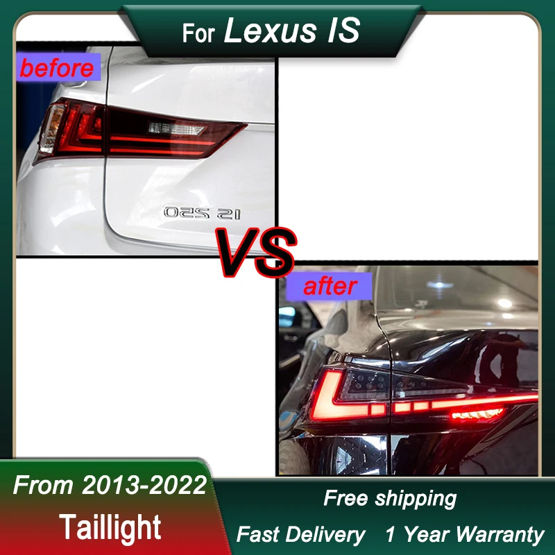 Car Through Tail Lights For Lexus IS250 IS300 2013-2022 LED Taillamp Rear Brake Lights Starlink Cross Taillight Accembly