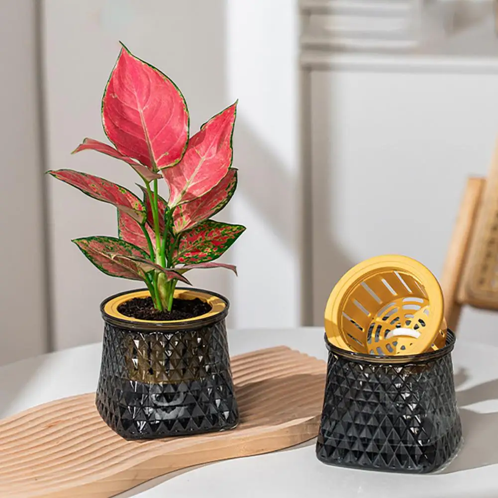 High-quality Plastic Plant Pot Visible Water Level Self Watering Flower Pot Garden Supplies Water Planting Pot