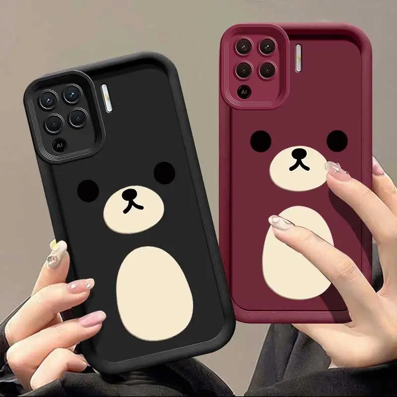 Couverture Flexible ours honnête à la mode, conçue pour Reno5 Lite 4G, résistante aux chocs pour A38 Reno 12 5 11 7 10 8 9 13 3 4 6