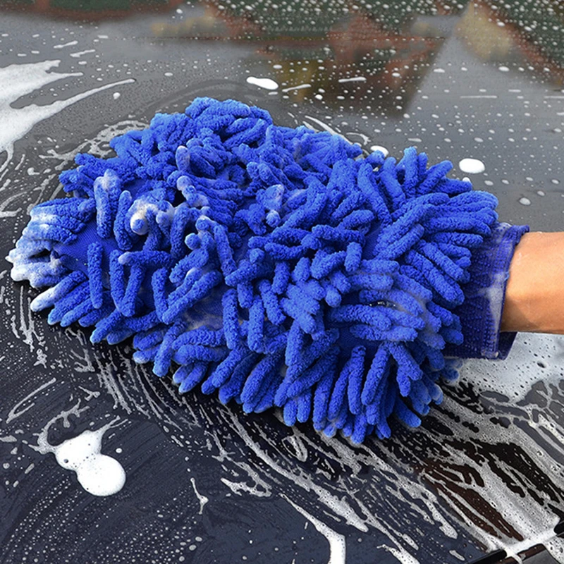 Chenille Autowaschhandschuhe Handschuh Plüschlappen Verdickte doppelseitige Autozubehör Reinigungswerkzeuge Autozubehör Autopflege