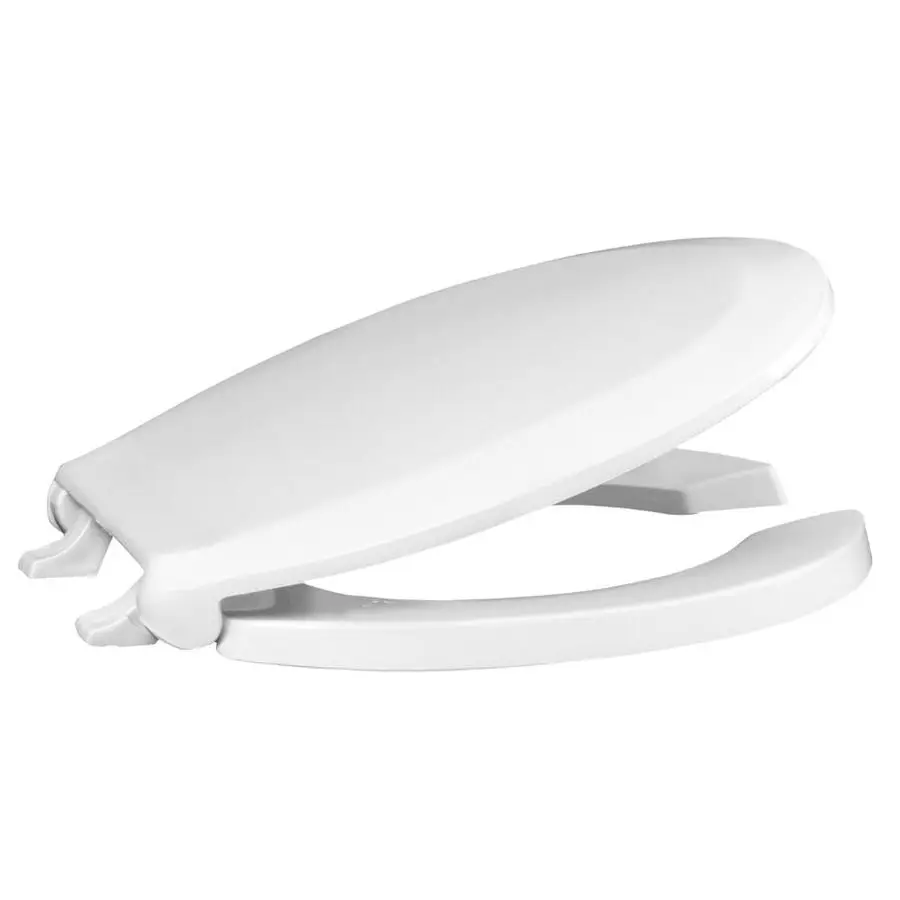 

Toilet Seat Round, Open Front with Cover, Heavy Duty Commercial, Stainless Steel Hinge, Plastic, Made in the USA, 460STS001, Whi