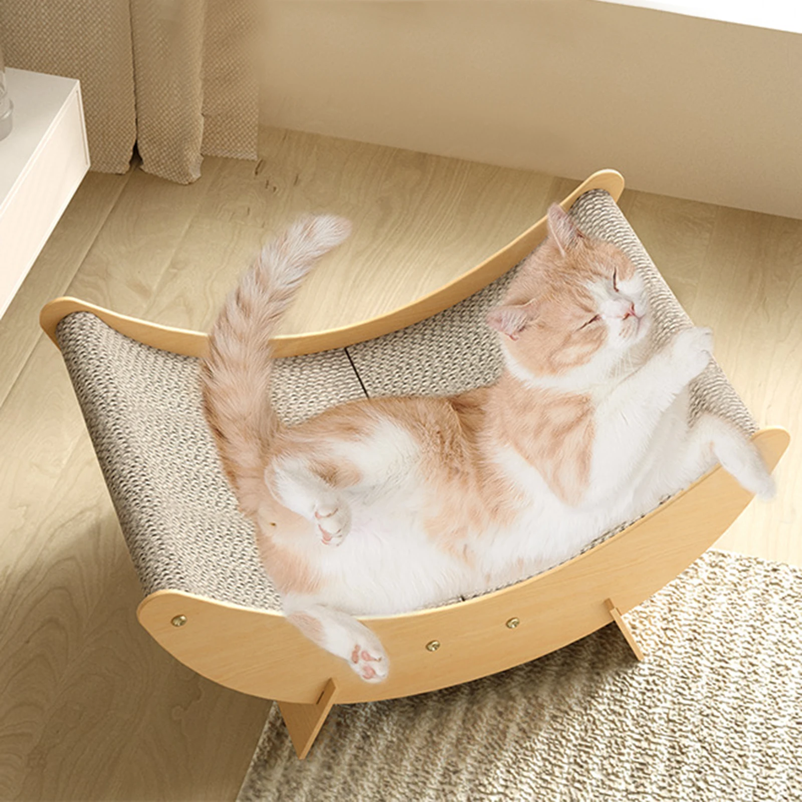 Cat Scratching Board Lounge Chair Cat Scratcher Pad Couch Sleeping Bed Scratcher Nest for Cats Training Grinding Claw Toys