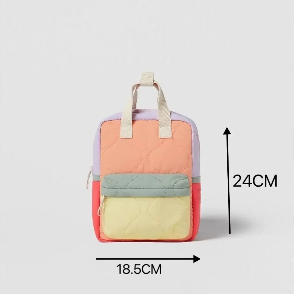 Colored Two-shoulder Bags Boys And Girls Brand New Casual Fashion Breathable Light Backpacks Kids Simple Canvas Bags Outdoor