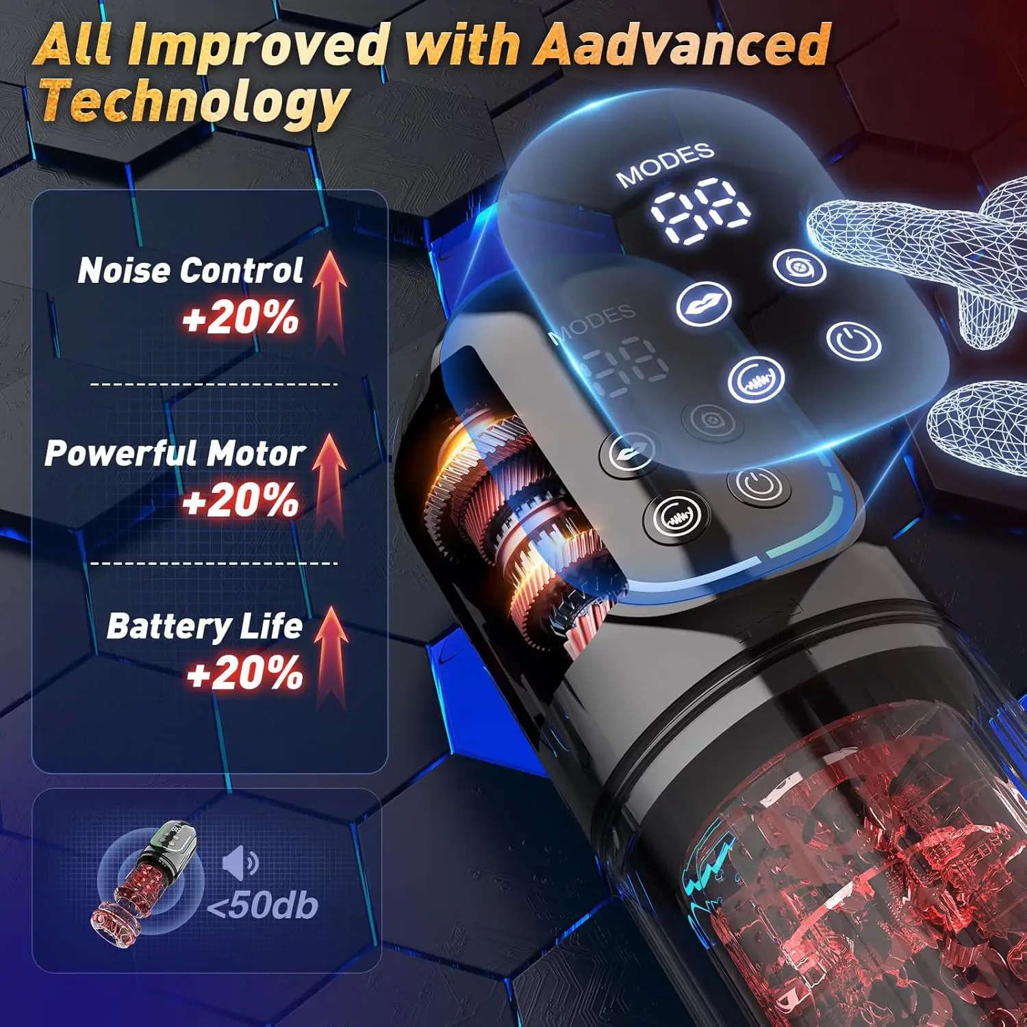 LCD Penis Pump Pocket Pussy Male Masturbator Vacuum Pump Thrusting Rotating Vibrating Sucking 3D Stroker Sex Toys for Man image 4