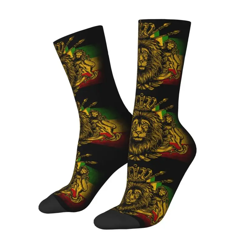 Kawaii Rastafarian Rasta Lion Socks Women Men Warm 3D Print Jamaica Flag Football Sports Socks