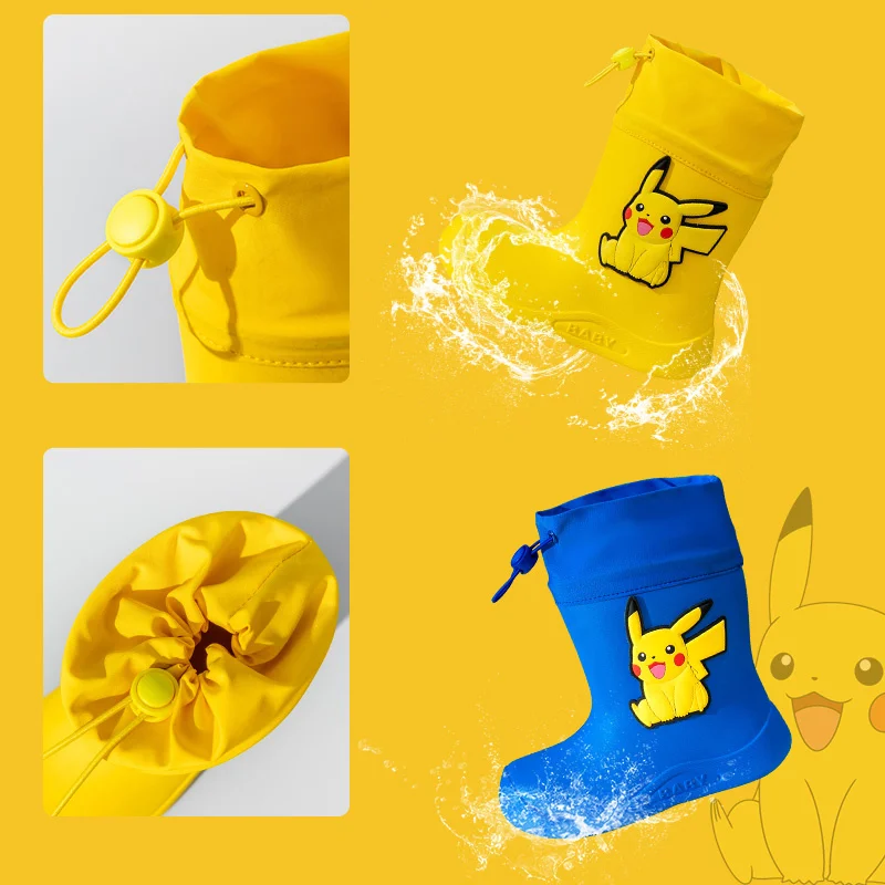 Pokemon Pikachu Pink Rubber Boots for Kids Waterproof Shoes Infant Rain Boots Girls Child Rain Boot Kid Baby Kids\' Rainboots Boy