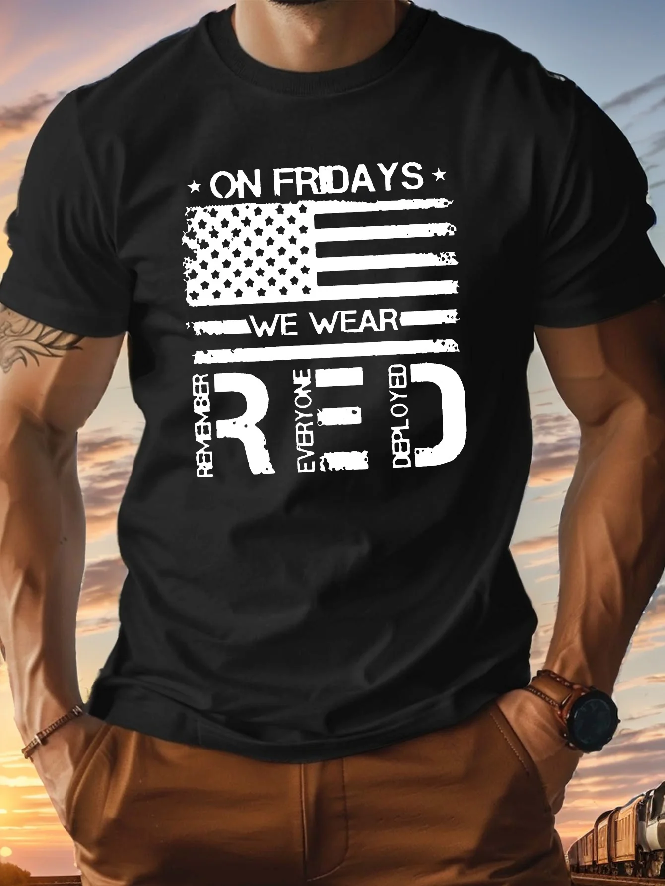American flag and letters print tee shirt, Tees for Men, Casual Short Sleeve T-shirt for summer