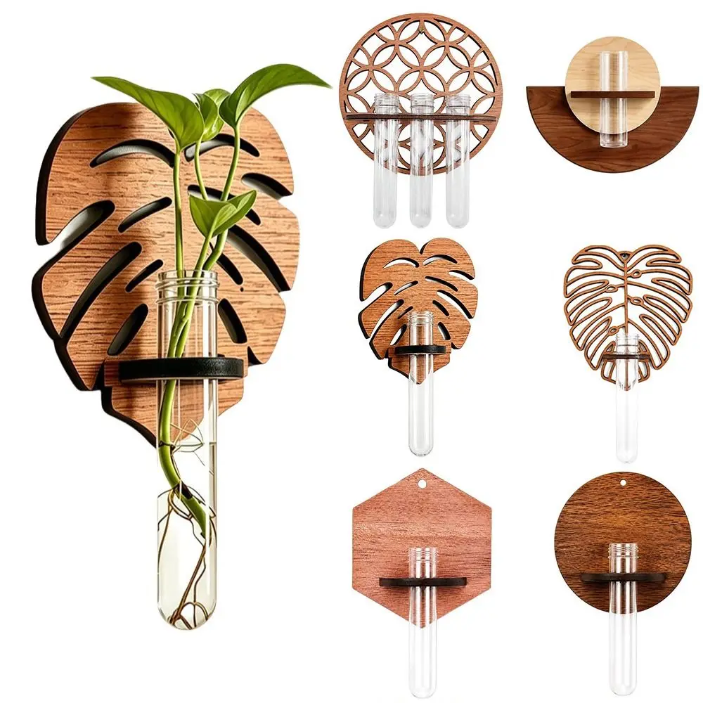 Minimalist Style Wall Mounted Plant Holder Plastic Tube Space Saving Green Plant Display Rack Plant Shelf Greenery Organization