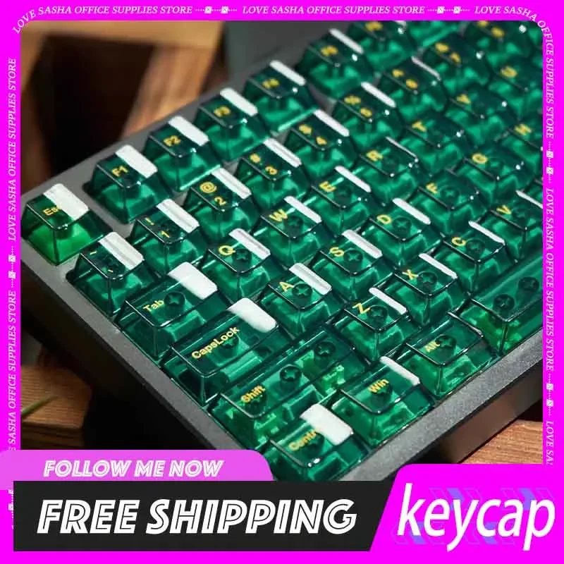 

Transparent Green Agate Keycaps Cherry Pc 157key Keycaps Custom 6.25u/1.75u/2.25u Keycaps For 61/64/68/75 Mechanical Keyboard