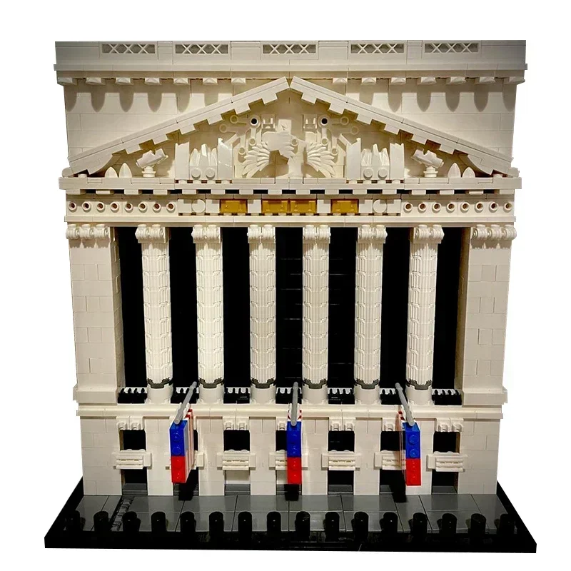 City Street View Model Moc Building Bricks New York Stock Exchange Technology Modular Blocks Gift Christmas Toy DIY Set Assembly