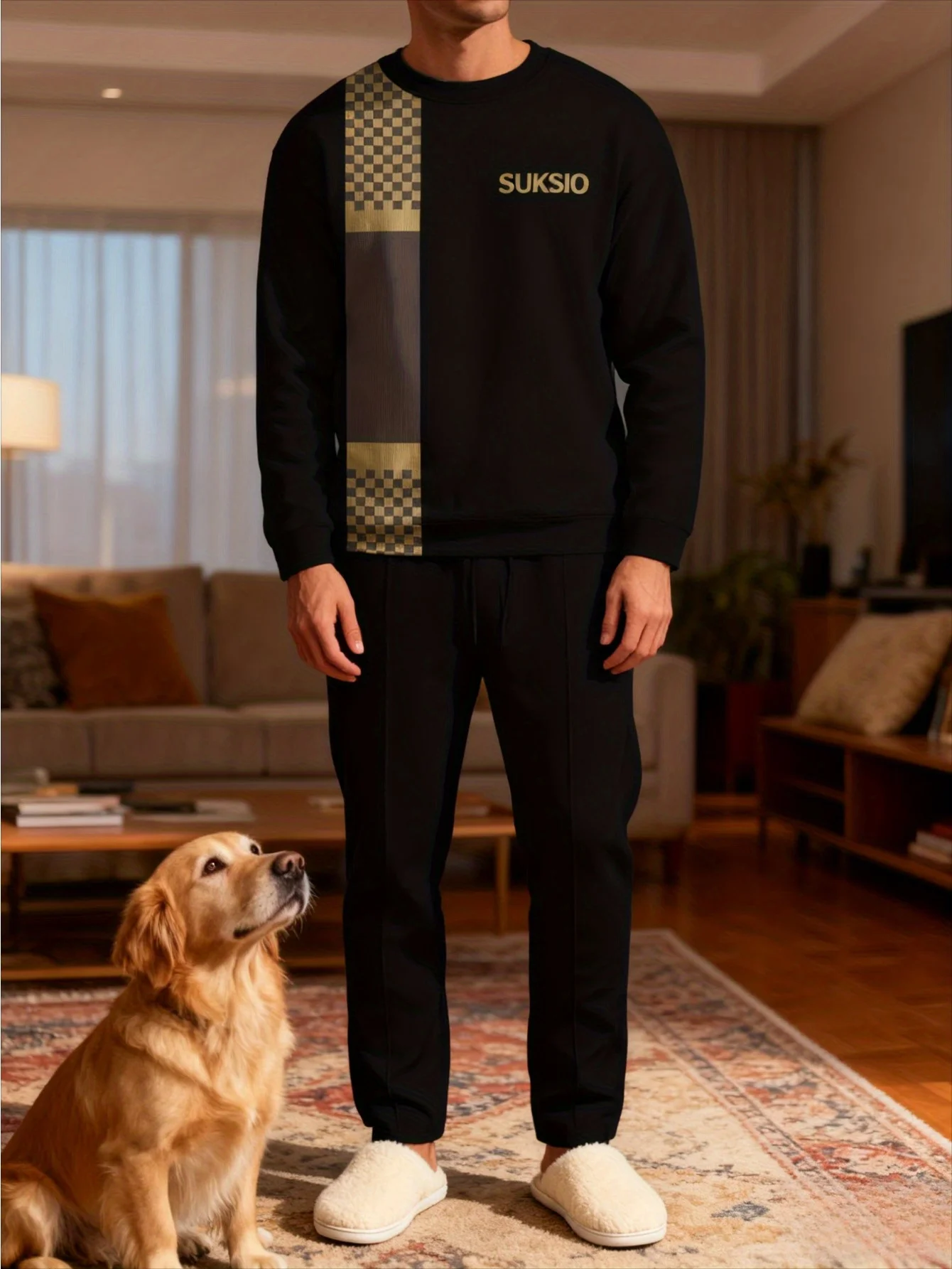 

Мужской повседневный комплект двойного назначения из 2 предметов для дома и улицы — универсальный крой + дышащий и приятный для кожи