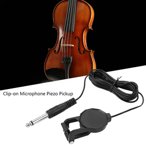 Piezo Pickup 6.35mm Audio Jack Clip on Microphone Piezo Violin Acoustic Guitar Pickup Violin Pickup
