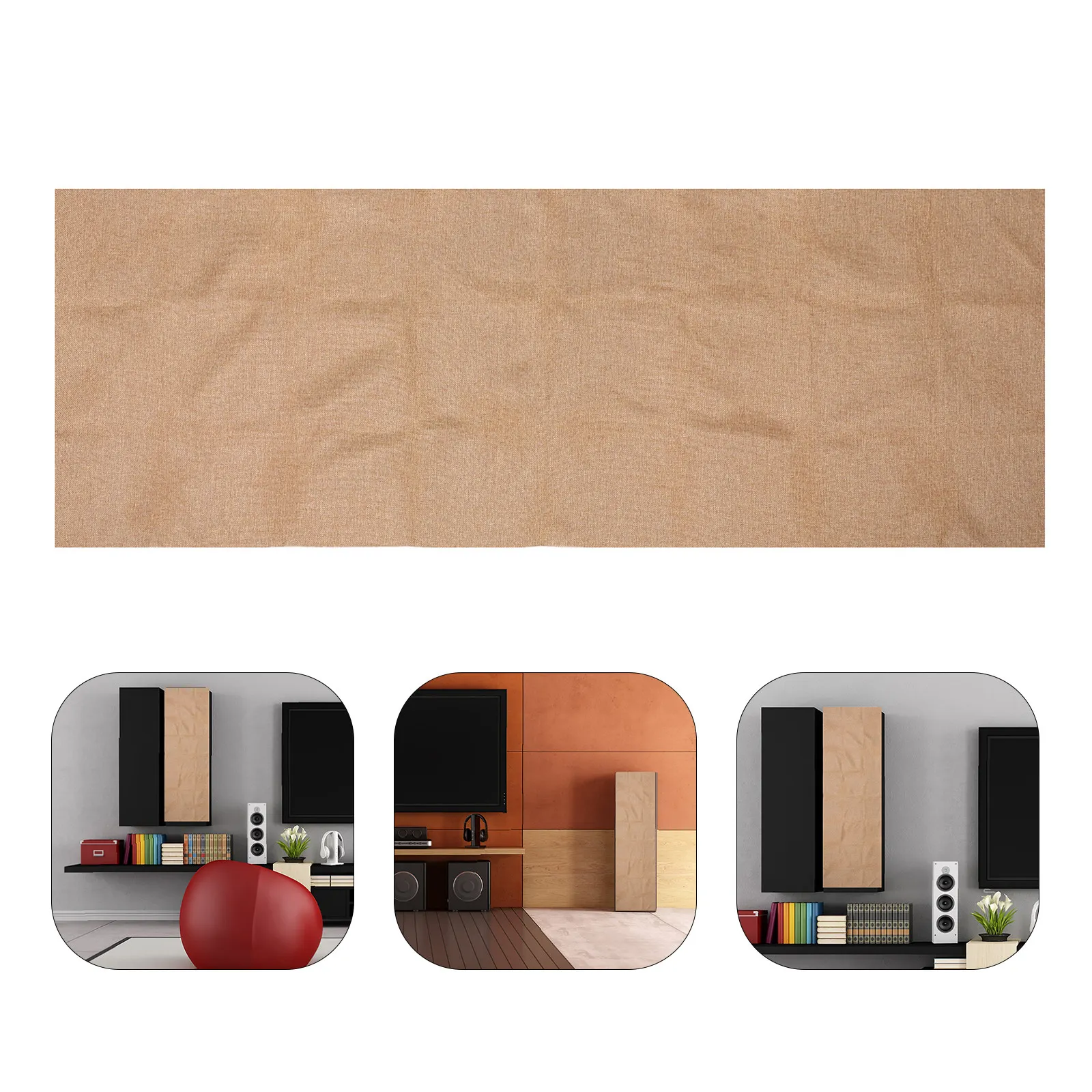 Replacement Speaker Grill Cloth Mesh Fabric Linen Acoustic Dustproof 57.5x19.7 Inch Cover for Home Audio Speakers Media Cabinet