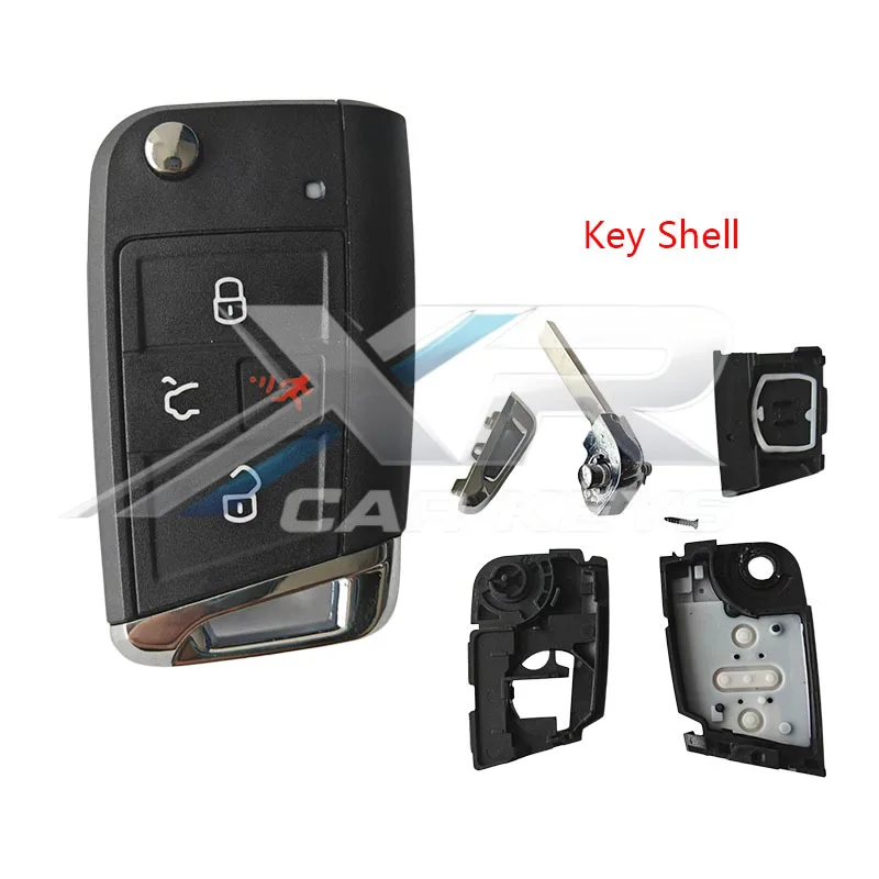 Replacement 4Button 5G0959752BD/5G0959752BECar Key Case Fob Remote Shell for VW Golf GTI Jetta 2015-2019