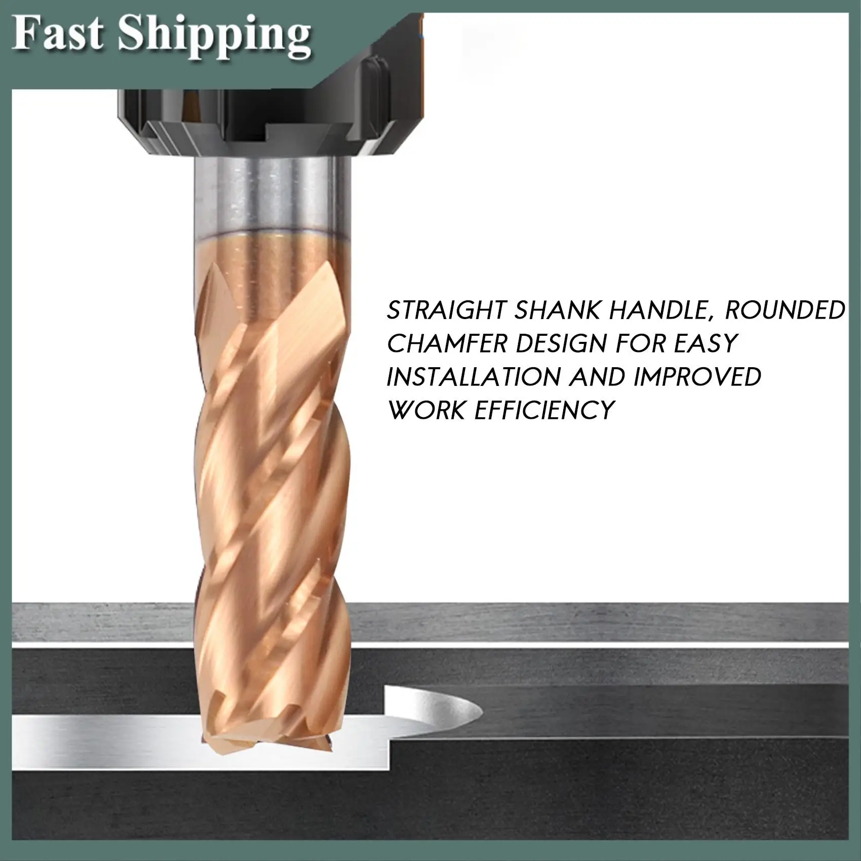 -MEOF 5PCS 6Mm 4 Flute Carbide Endmills CNC Milling Cutter Milling Slotting Profiling Face Mill Spiral Bits