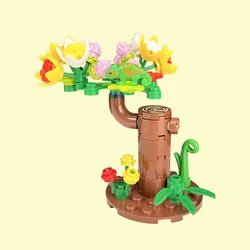 Treehouse Makeover MOC Plant Building Blocks Lizard Perching Tree Bricks Toys Kits Cherry Blossom Shaped Compatible With LEGO