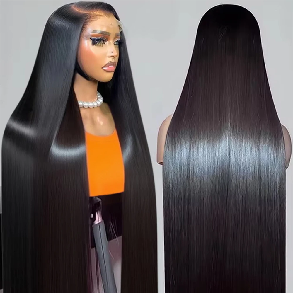 300% Hoge Dichtheid Vietnamese Glueless Preplucked Haarwerken Klaar om te dragen Recht 13x4 13x6 HD Kant Frontal Haarwerken Pre Plucked Haarwerken - afbeelding 2