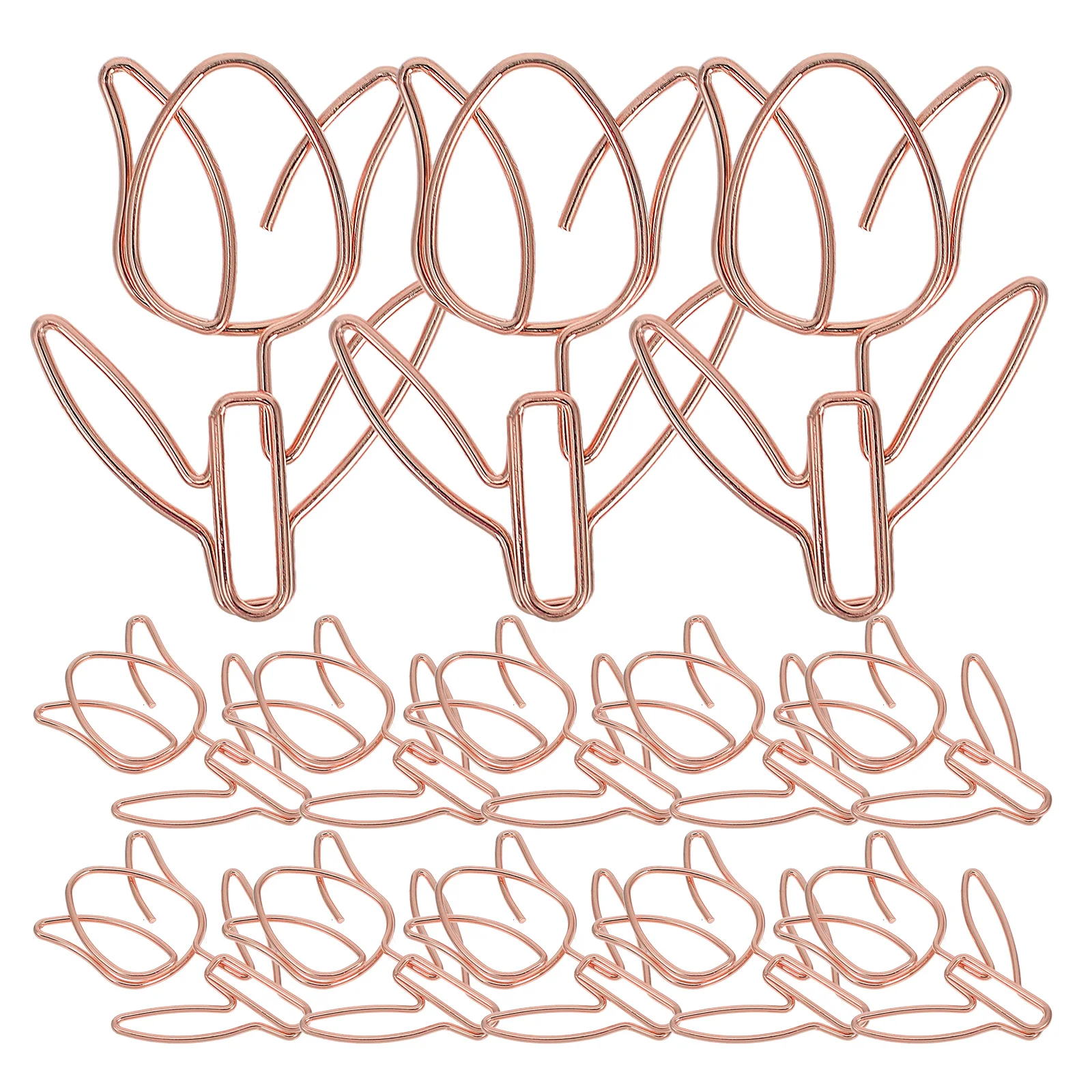 20 Pcs Paper Clip Clips for Cute Shape Decorative Document Fixing Cartoon Tulip Office