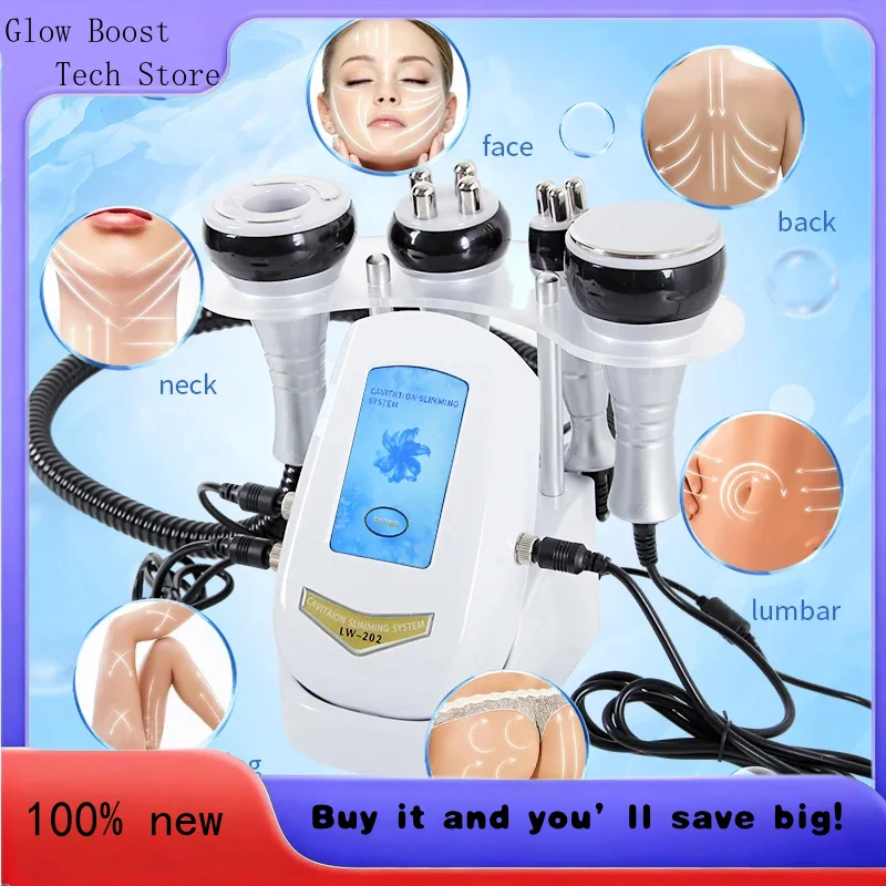 

Glow 40K 4IN1 кавитационное устройство для похудения, косметическое устройство, массажер для подтяжки кожи, лифтинг лица, вакуумное всасывание