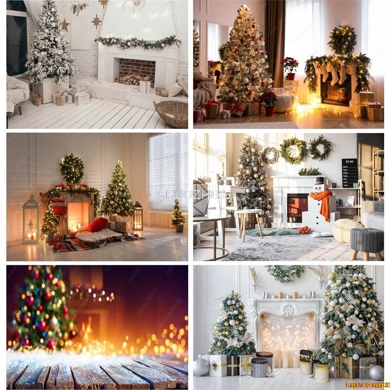 

SHUOZHIKE Christmas Photography Background Snowman Christmas tree Portrait Backdrops For Photo Studio Props NNBB-05