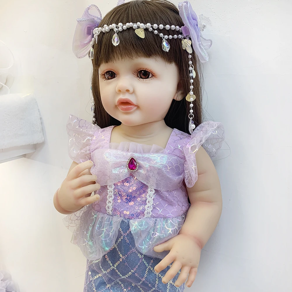 Reborn Doll 55cm 22in Real Dolls Full Body Vinyl neonato realistico Soft Princess Cute Gift Toys for Kids giocattoli per bambini giocattolo