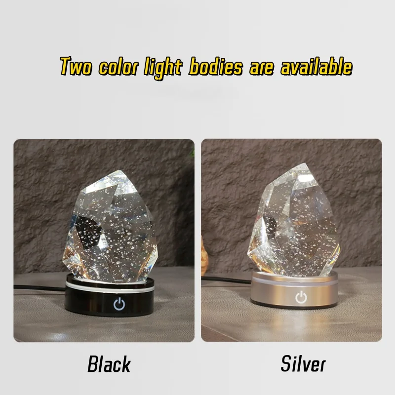 Imagem -02 - Usb Led Crystal Night Lamp Rgb Cor Mudar Luz Mesa de Jantar Penteadeira Mesa Bar Ambiance Ornamento k9 5v Estilos