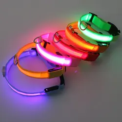 Hot Led Dog Collar Pet Dog Night Luminous Charge Collar Led Night Safety Flashing Glow Dog Loss Prevention Collar Pet Accessorie