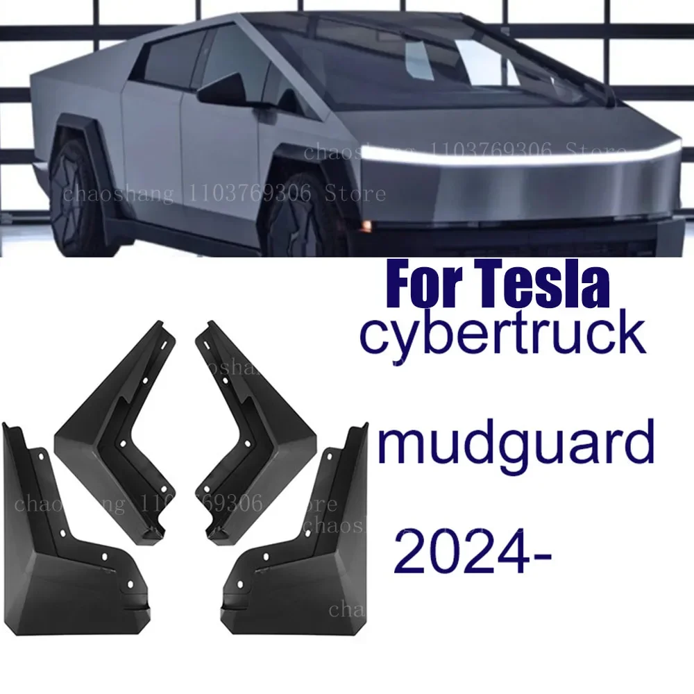 

MudFlaps For Tesla Cybertruck 2023 2024 Pickup Mudguards Mud Flaps Splash Guards Front Rear Wheels Fender Car Accessories 4Pcs