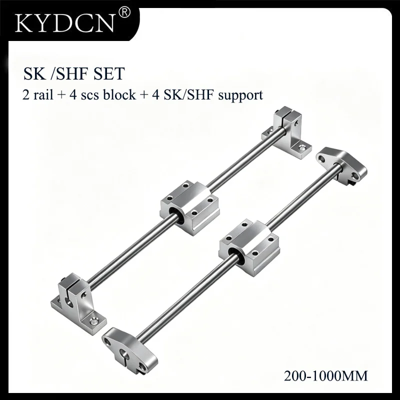 

Linear Shaft 12mm 16mm SCS Slider SK Bracket Linear Cylindrical Optical Axis SCS12UU SCS16UU Slide Rail Slide Table L 200-1000mm