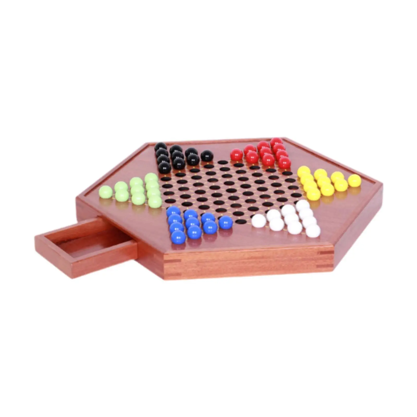 

Wooden Chinese Checkers with 60 Marbles Strategy Game for Family Kids Adults