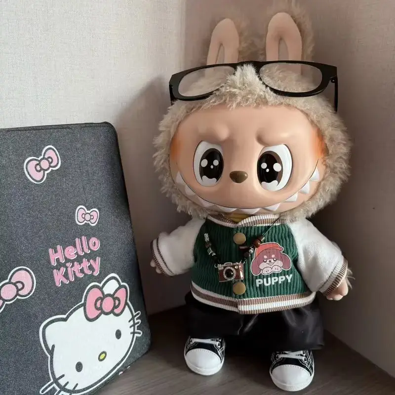 

Бархатная кукла Labu 38 см, набор кукол Labubu, оригинальная кукольная одежда в стиле кампуса для пожилых людей, только кукольная одежда без детской игрушки