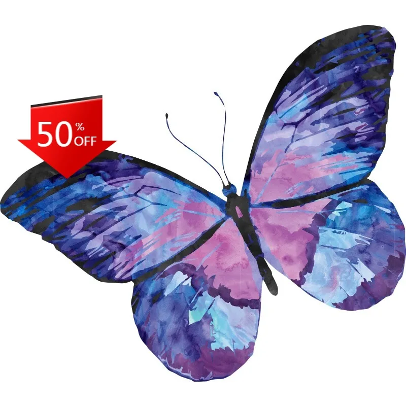 Purple Pink Blue Butterfly Sticker Vibrant Love Design Pretty Beautiful Camper Windows Windshield Luggage