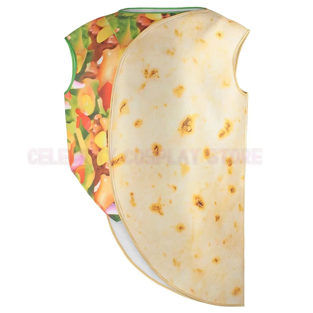 Реалистичный костюм тако, пушистый блин, косплей для Хэллоуина, наряды буррито, роскошный комплект «Кошелек или жизнь», забавный костюм буррито