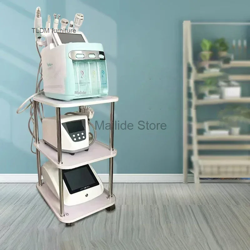 Light Luxury Acrylic Salon Trolleys Beauty Salon Tool Trolley Modern Salon Furniture Simple Home Multi-layer Rack with Wheels