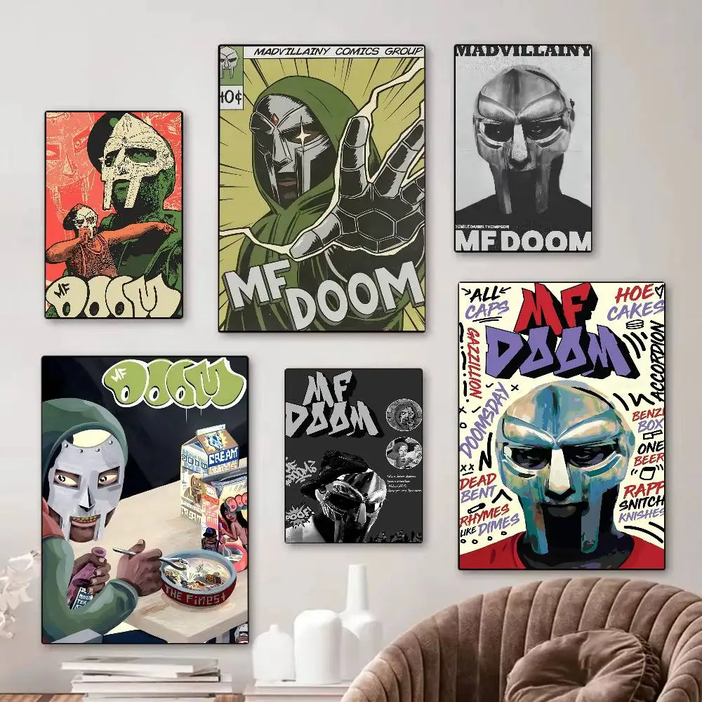 MF D-DOOM Musik-Pop-Album, klassische Vintage-Poster, Whitepaper-Drucke, Poster, Kunstwerke, Kawaii-Raumdekoration