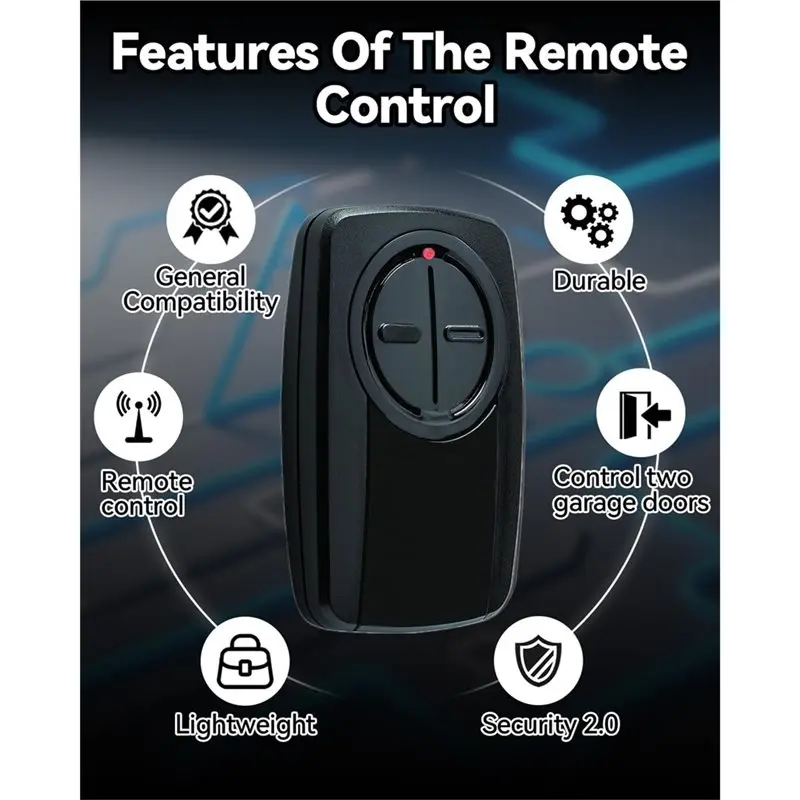 Y22A-For 380UT For Lift Master Genie Chamberlain Klik5u-Bk2 Klik3u-Bk Garage Door Opener Remote Clicker, Dip Switch
