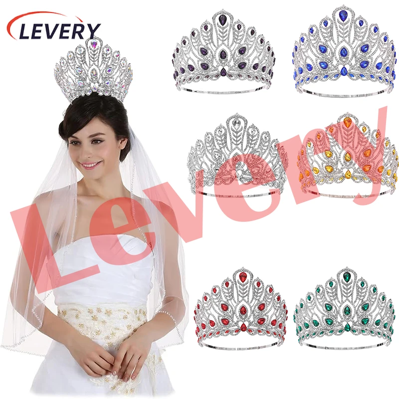 

Levery Tiara for Women Wedding Party Dress Gift Elegant Bridal Bride Crystal Crown Hair Accessories