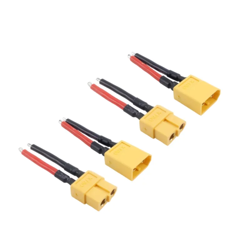 

XT60 Plug Female and Male Connector with 14AWG Silicon Wire for RC Lipo Battery Cable Drone, 2 PCs, 4 PCs