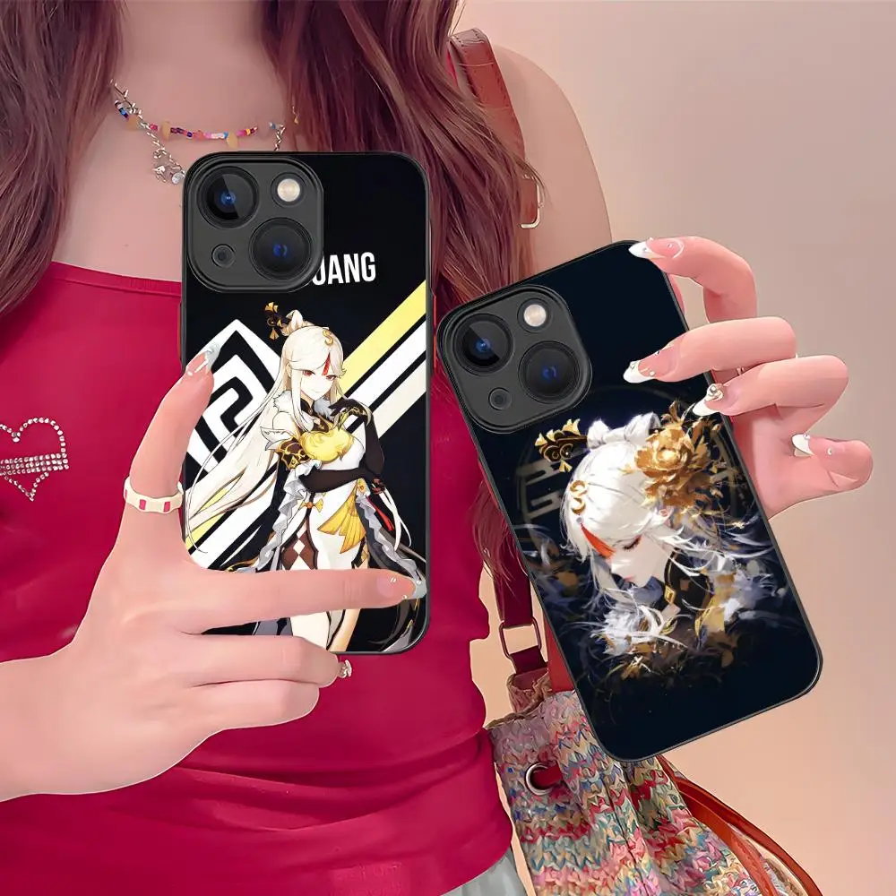 Game GI Ningguang Silicone Mobile Phone Case for iPhone 17 16 15 14 13 12 11 X XR XS 8 7 Air Pro Max Plus Mini Colorful Cover