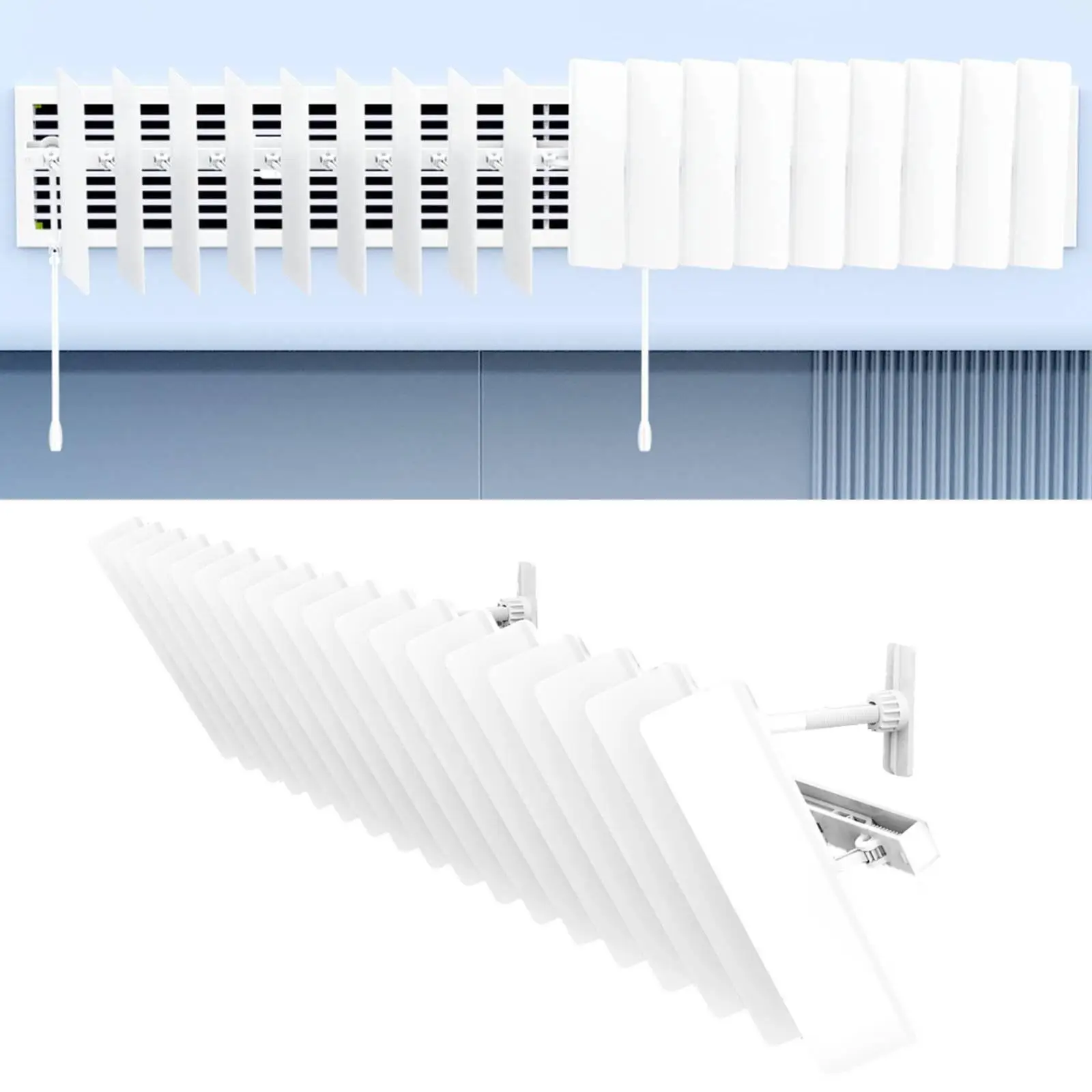 Air Conditioner Vent Deflector PP Easy Install Draft Blocker for Wall Air Conditioner Office Hotel Bedroom