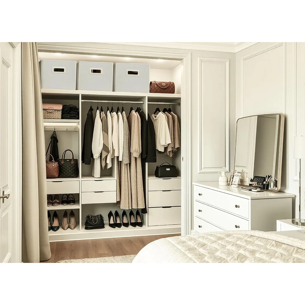 صناديق تخزين قماشية قوية للأرفف - مثالية لتنظيم الألعاب والملابس والكتب (مجموعة من 3 قطع، بيج)