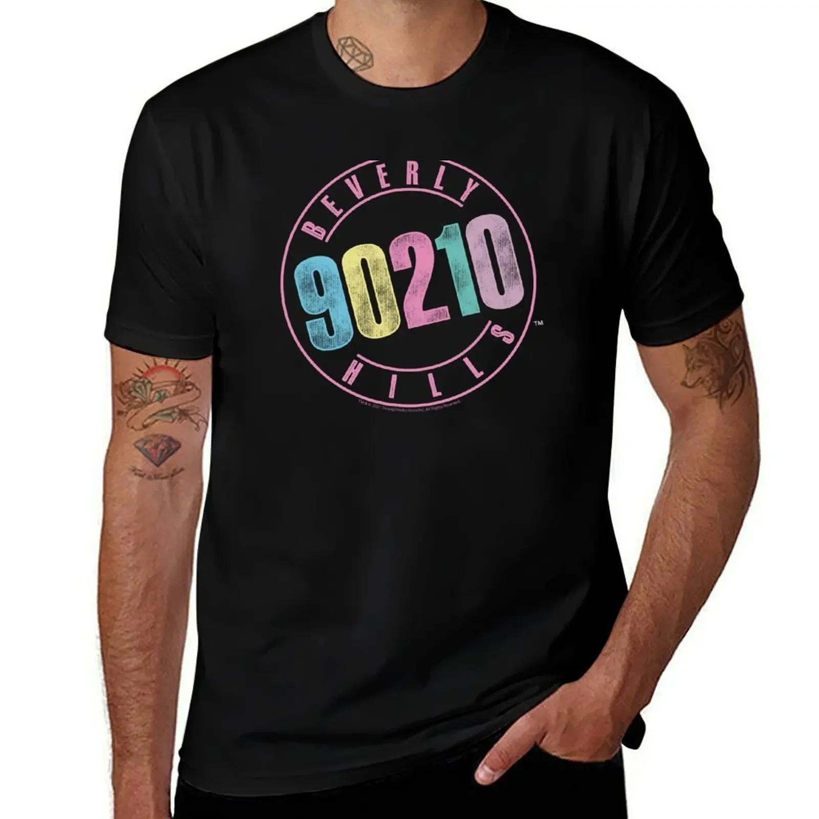 Beverly Hills, 90210 Vintage Pastel Retro Logo T-Shirt street wear for a boy T-shirts for men cotton