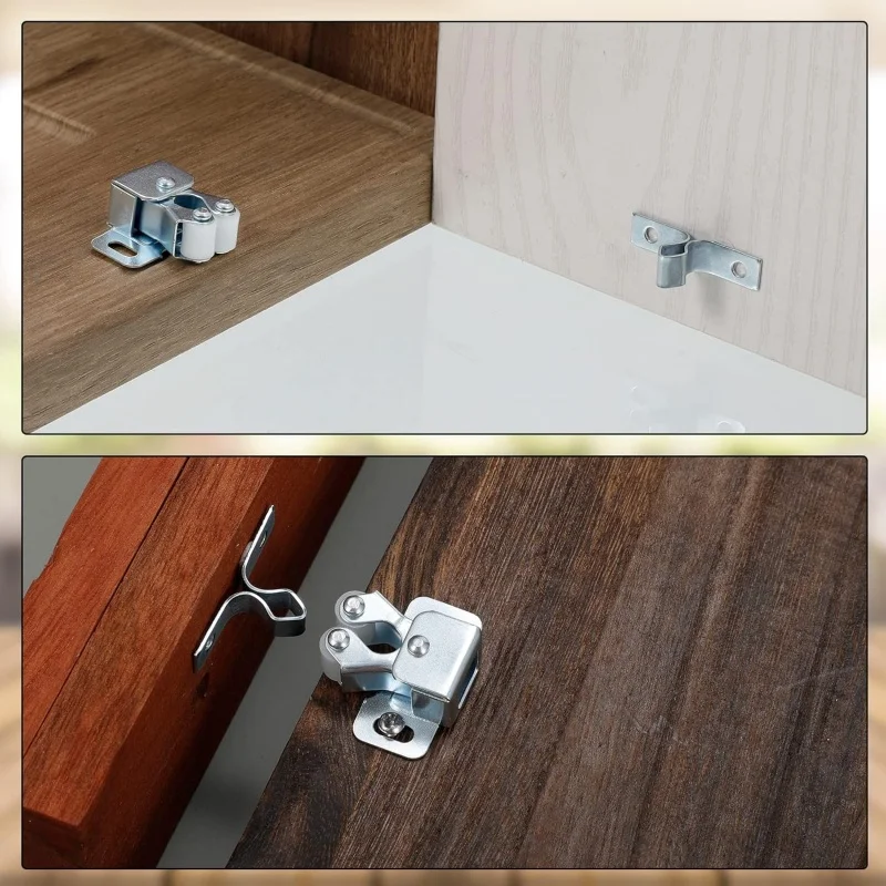2-10er-Pack Doppelrollenverschluss-Schrankschlösser mit Speerschloss für Kleiderschrank, Schublade, Schranktür, Druckverschluss-Schnallen – Detail 9