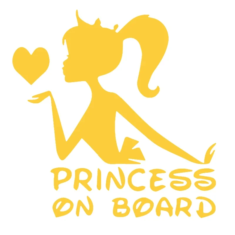 3D Funny Car Sticker Princess Baby On Board Decal Girl Daughter Vinyl Warning Sign For Car Motorcycle Decal Sticker