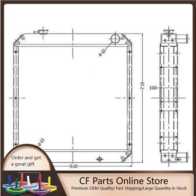 Buy Water Tank Radiator ASS'Y 203-03-41112 203-03-41111 for Komatsu Excavator PC100-3 PC120-3 PF3-1